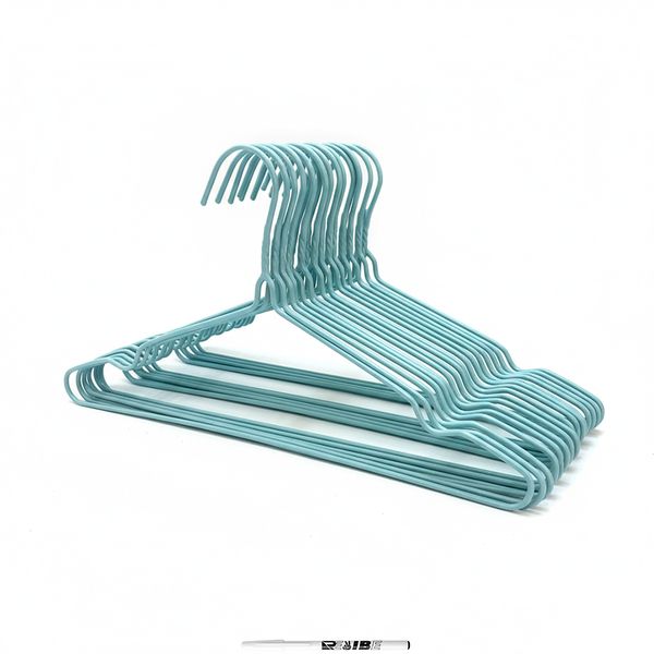 1Pack (10Piece) Non-Slip Slim Metal Hangers - Space Saver With ReVibe Pen