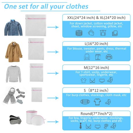 Premium Bra Wash Bags Laundry Bags for Bras Lingerie Delicates Large Size  (Set of 3)