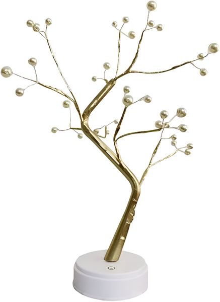 Soft Glow LED Orb Tree - 36 Pearl Lights, USB &amp; Battery Powered