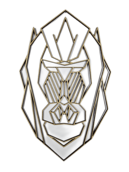 Polygonal Gorilla Face Wall Art 30cm x 18cm (3mm Blonde MDF)