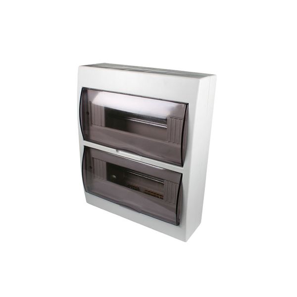 ACDC - White DIN DB 24-Way 2x12 Surface With Door And Tray
