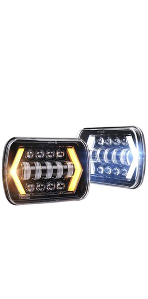 Headlights (LED)(7x6') with Arrow Angel eyes (DRL) Turn Signal Light(SET)