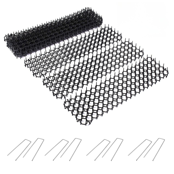 Arfast -12 Piece Indoor/Outdoor Cat Scat Mats With Garden Staples 49x13cm