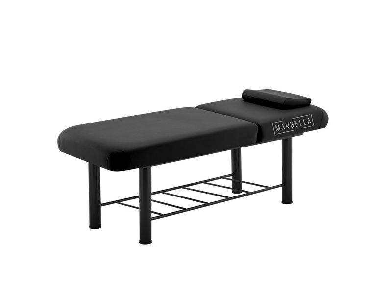 Marbella - Acacia Massage Bed with Steel Frame Black