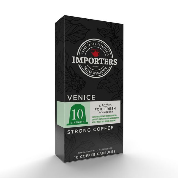 Importers Venice - 10 Nespresso Compatible Coffee Capsules