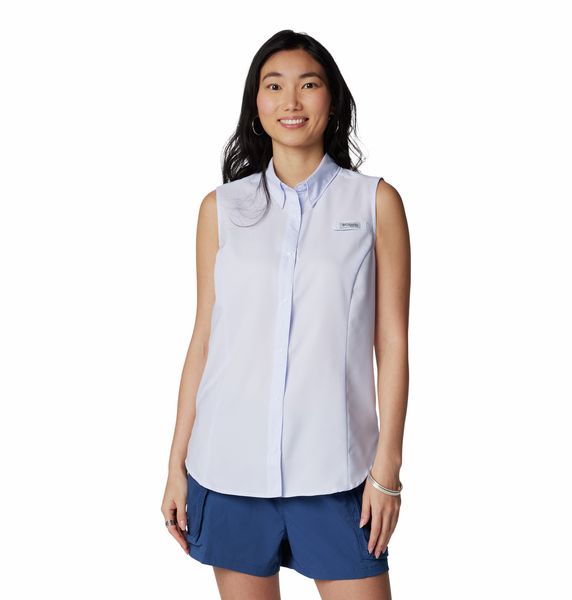 Columbia Women's PFG Tamiami Sleeveless Shirt Snowdrift