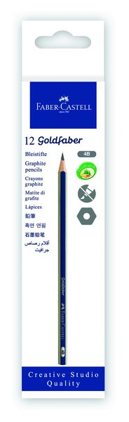 Faber-Castell Goldfaber 1221 Pencils - 4B (Box of 12)