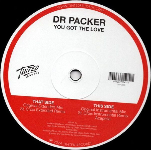 Dr. Packer - You Got The Love 12" Vinyl | Extended Mixes &amp; Acapella Tracks