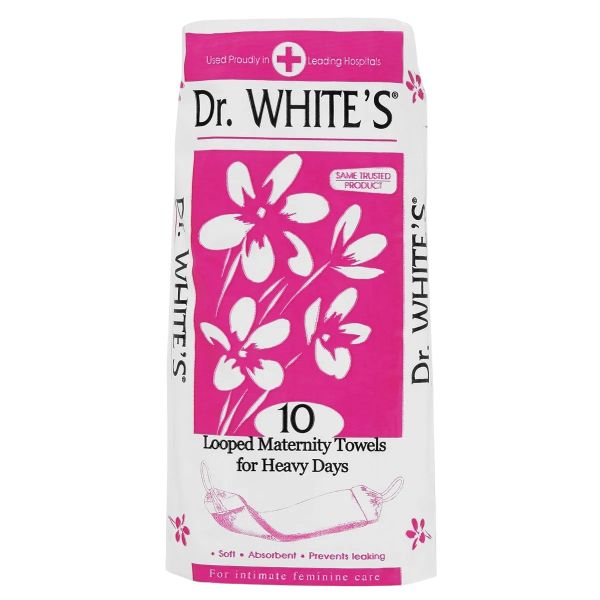 DR. WHITE'S - 10 Maternity Sanitary Towels (With Loops) - Heavy x 2