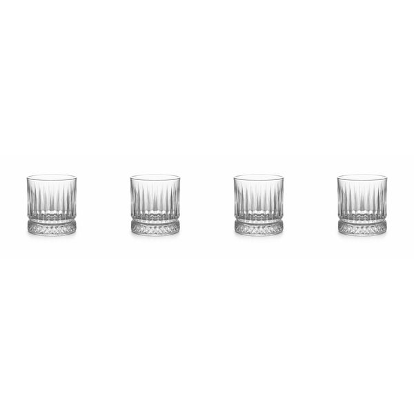 4 Pack - 355ml Glass Fluted Cut Tumbler - Transparent