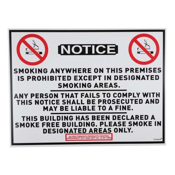 Tower ABS No Smoking Sign 400 x 300mm
