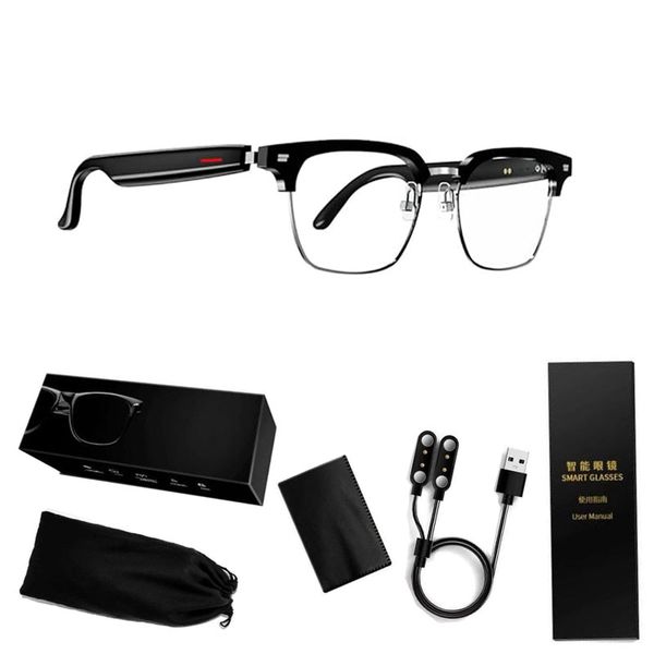 AI Smart Glasses with Blue Light Filter Open-Ear Dual Stereo Mic &amp; Speakers