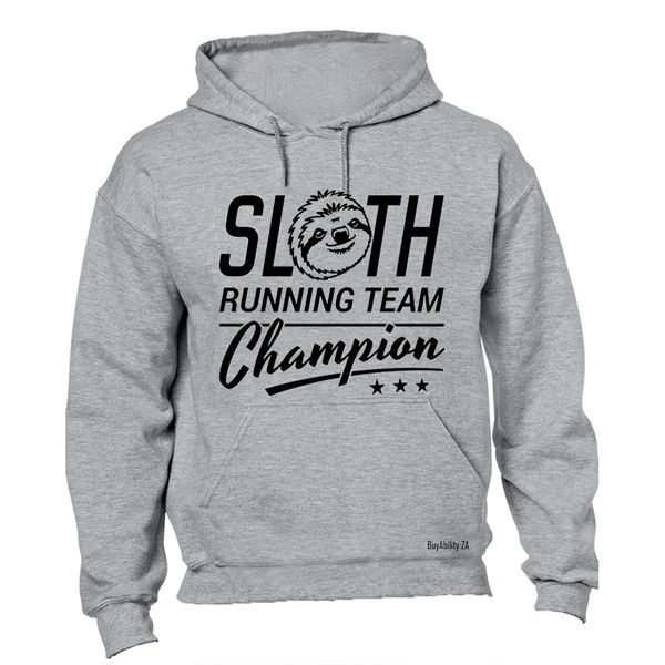 Sloth Running Team - Mens - Hoodie - Grey