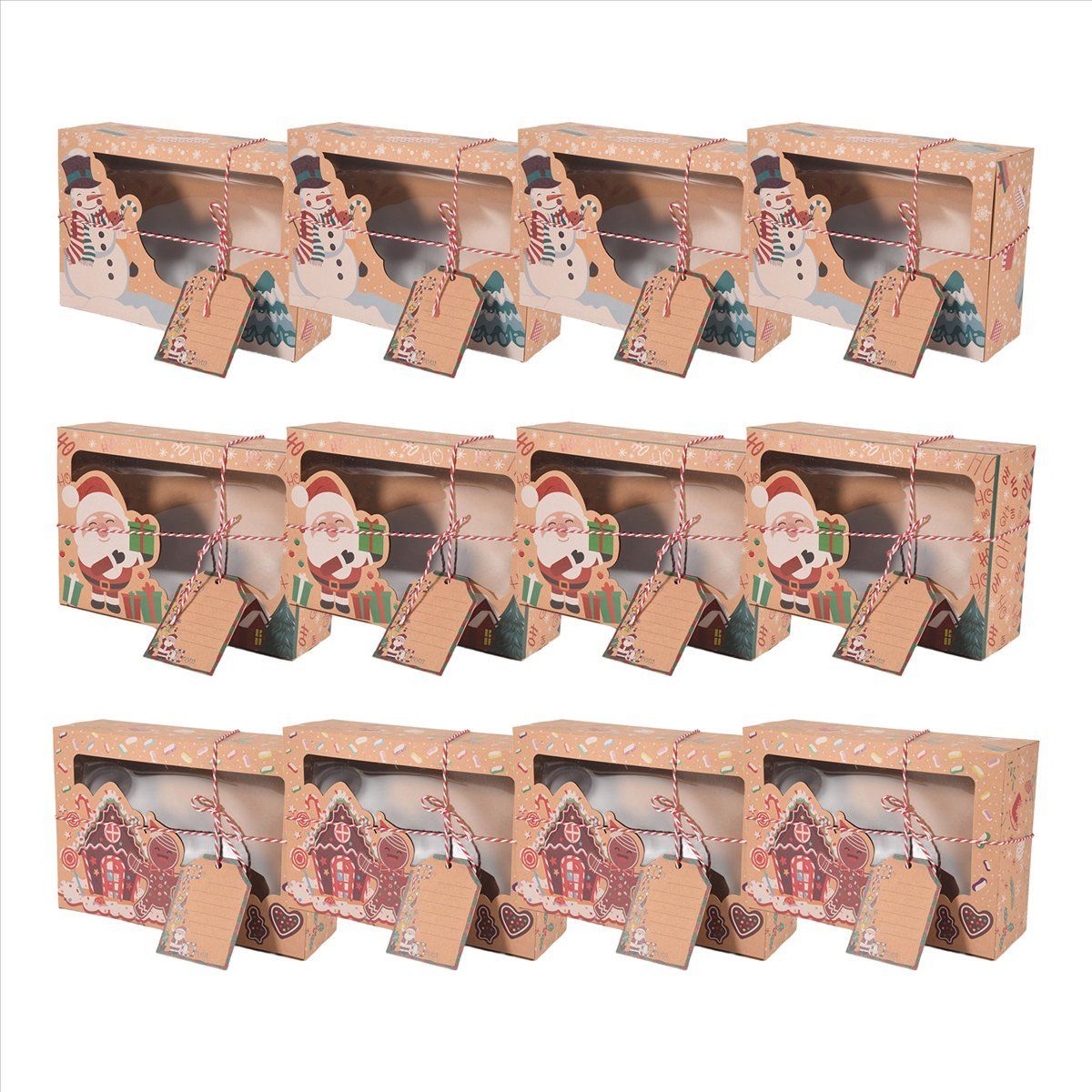 Christmas Cookie Boxes with Window, Holiday Cookie Boxes for Gift