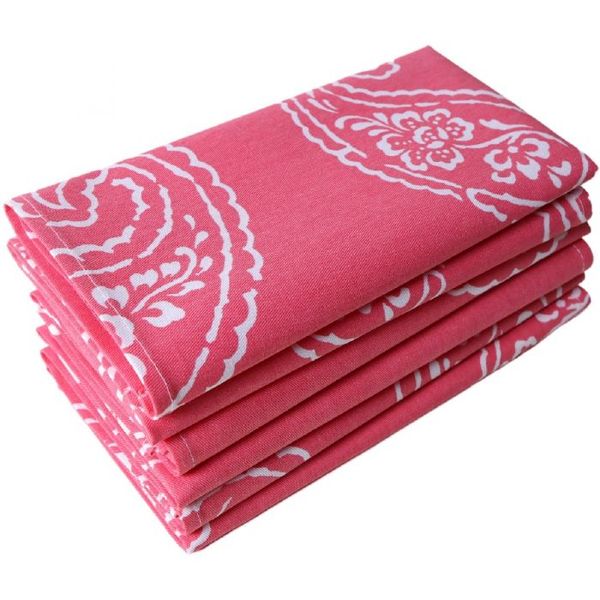 DSA Pink Paisley 100% Cotton Napkin Pack of 6