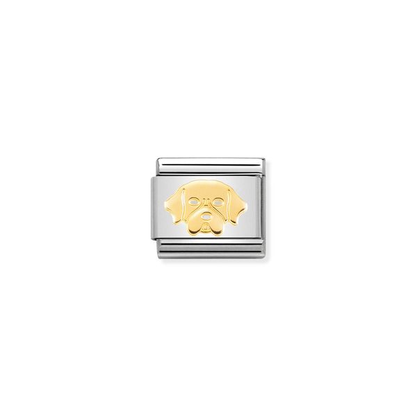 Nomination Composable Classic Link Golden Retriever in 18K Gold.