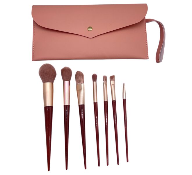 Cosmetic Brush Set 7 Pieces Makeup Brush Set With Brush Bag Pink