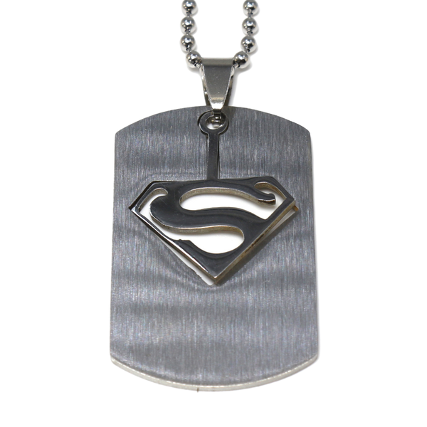 MA VIE - Stainless Steel Ball Chain Men Necklace Two-Piece - Superman Figure