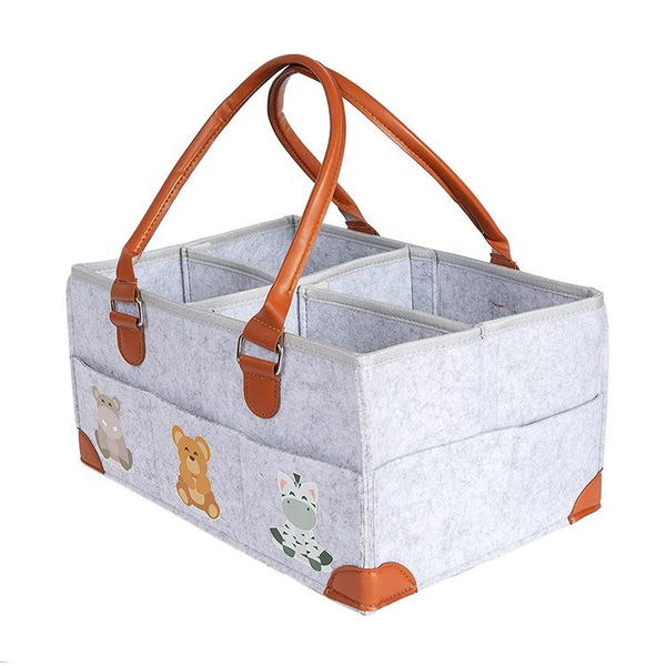 Baby Diaper Caddy Bag Animal Printd Foldable Diaper Organizer