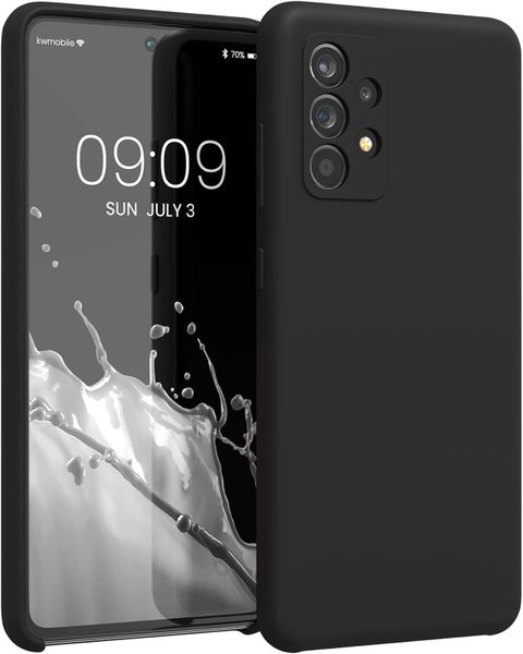Black Premium Silicone Protective Phone Case Compatible with Samsung Galaxy A05 &amp; A05S