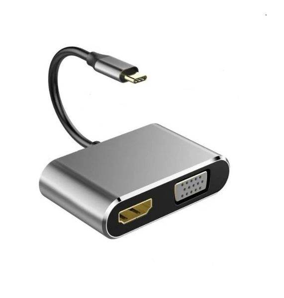 H138 Plug And Play 4 In 1 Type C To HDMI,VGA,USB And Type C Adapter Cable
