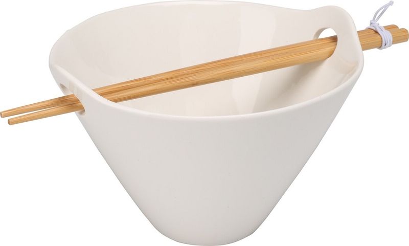 Excellent Houseware Porcelain Noodle Bowl with Chopsticks