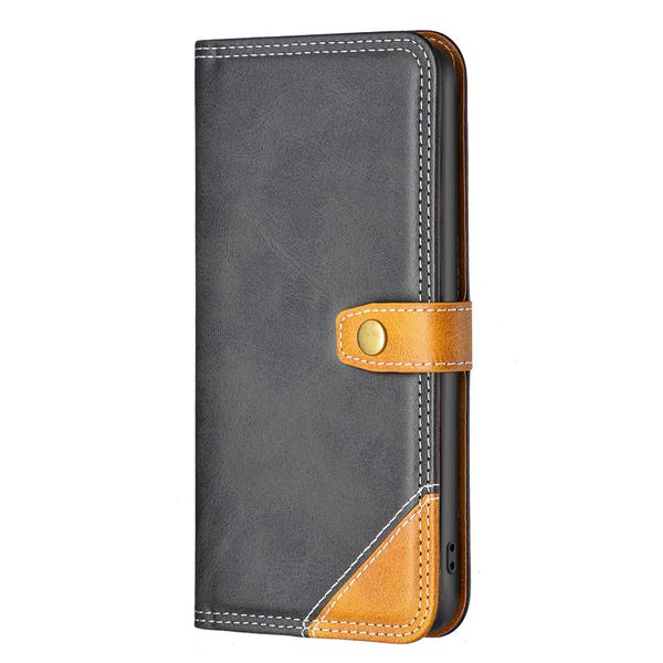 Colorblock Double Line Leather Phone Case Compatible With Galaxy A72
