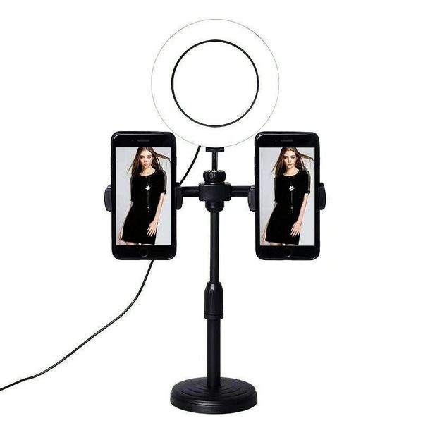 Universal 6 inch Tripod Fill Light Stand - Supports Dual Phones