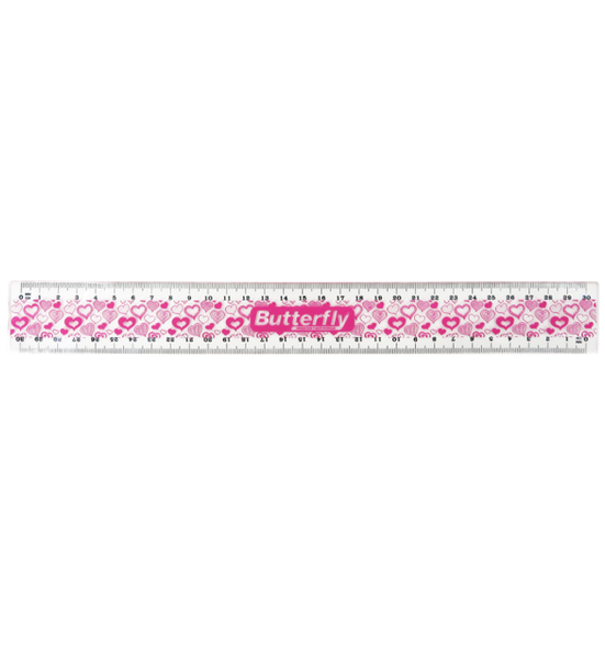 Butterfly 30Cm Pvc Flexi Ruler - Pink (Pack Of 12 Rulers)