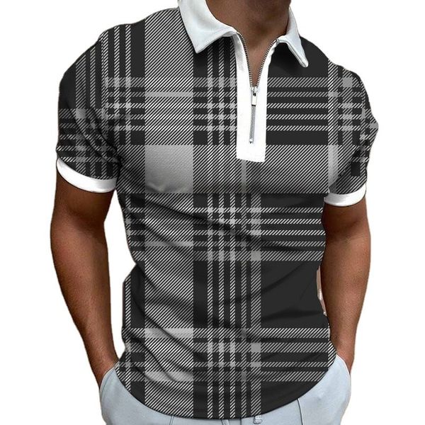 APEY Golf Shirt Collared T Shirts For Men Stretch Fit Polo Shirts Checkered