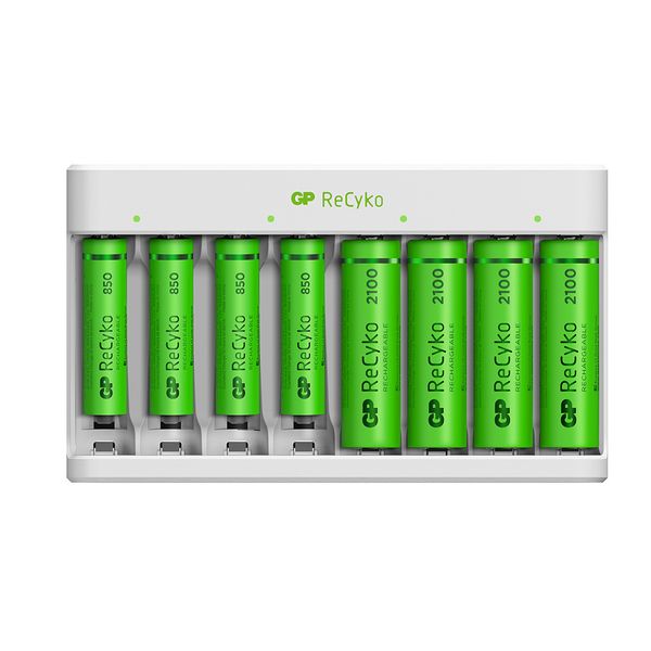 GP E811 Charger (USB) Including 4 AAA &amp; 4 AA NimH Batteries