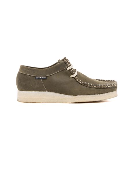 Grasshoppers - Men's Genuine Leather Round Toe Rubber Sole Loafers - Olive