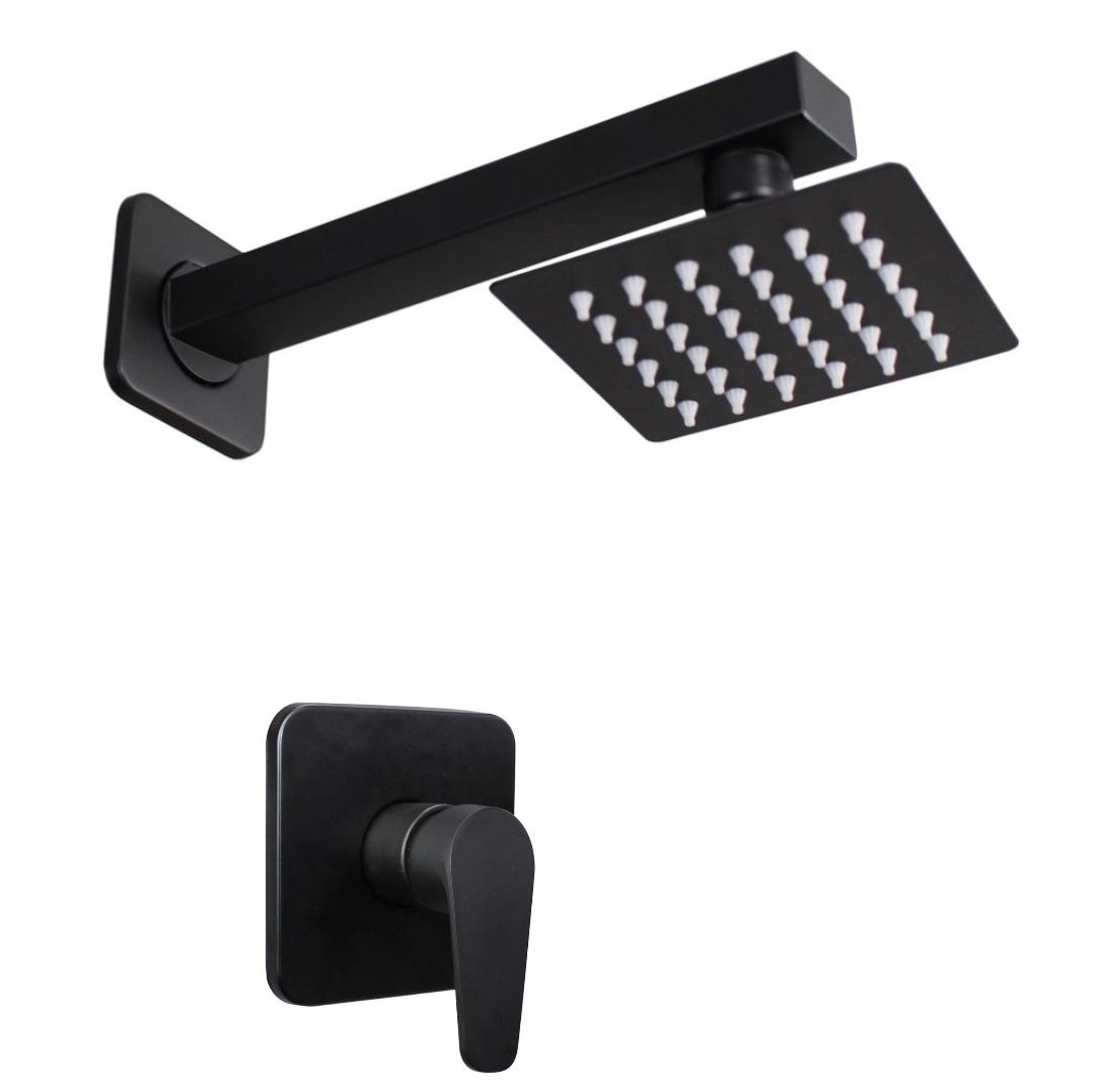 High-End Water Saver 15cm Shower Head 30cm Shower Arm & Shower Mixer Set