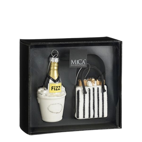 Ornament Set Champagne Purse 2pc