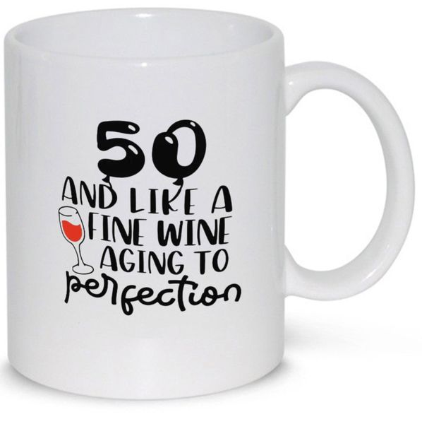 50 Birthday Fine Wine Gift V9 Pack Mug