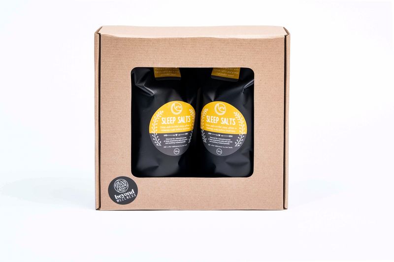 Beyond Insomnia Twin Pouch Gift Set in Box - Sleep Salts Bath Soak (700g)