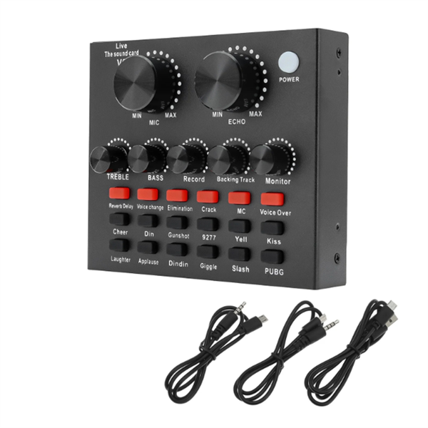 V8 Sound Card Voice Change Karaoke Headset Live External Sound Card