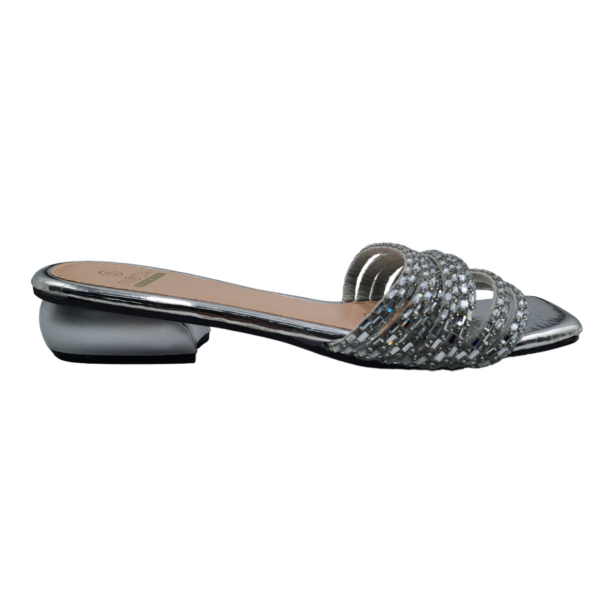 Women's Silver Faux Leather Sandals Low Heel | Shop Today. Get it ...