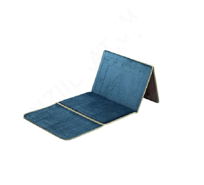 Islamic Foldable Travel Prayer Mat with Back Rest Support