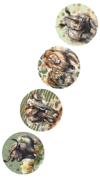 Beautiful Wooden Coasters with Wild Animals