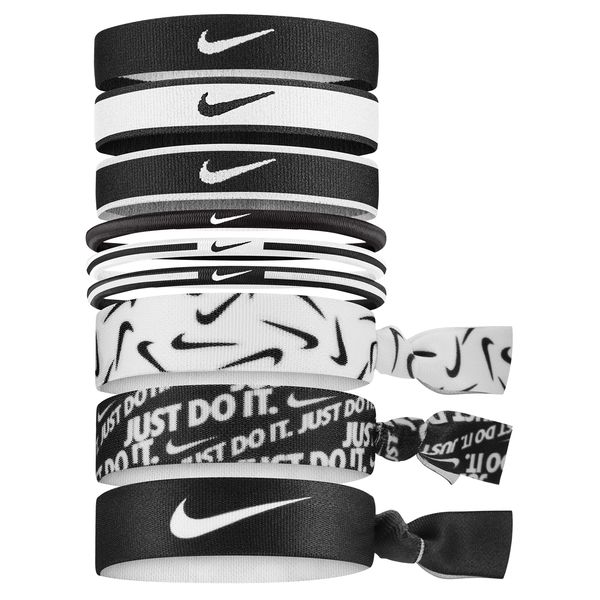 Nike Mixed Hair Ties 9 Pack Black /White OSFM