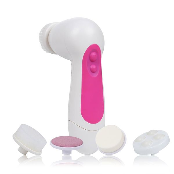 White Pink 5 in1 Facial Cleansing &amp; Massage Device,Pore Cleaner