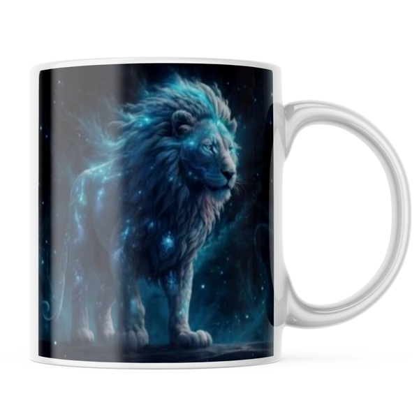 Ceramic 3D Lion Mug - White - 11 OZ