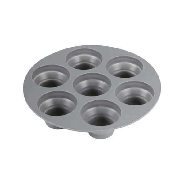 8 Cup Collapsible Silicone Airfryer Muffin Tray with Heat-Resistance - Grey