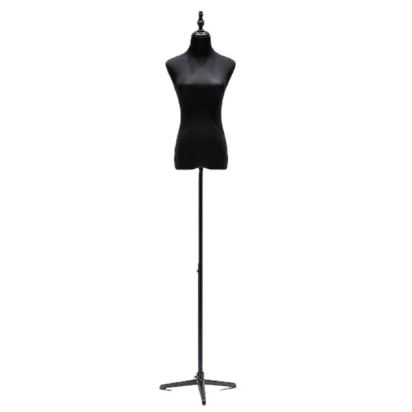 DIY Craft Adjustable Height Women Sewing Mannequin Torso Stand Black -135cm