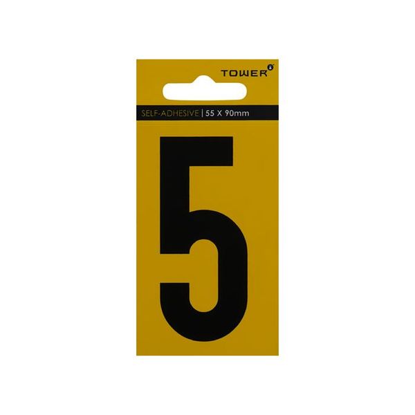 Number 5 Adhesive Sign 55 x 90mm