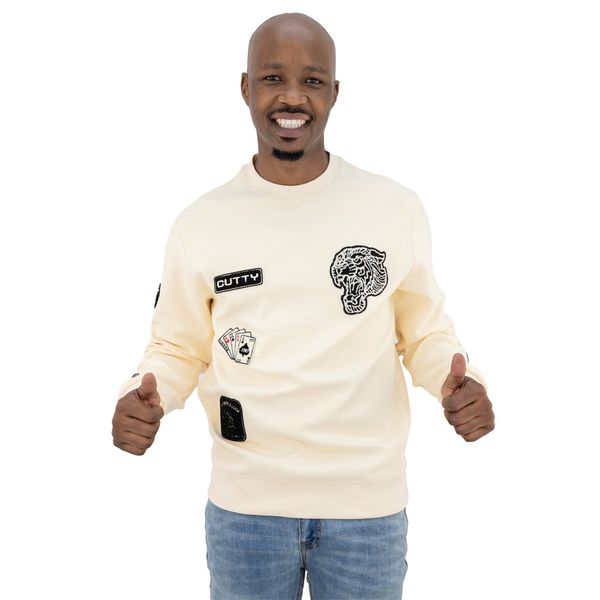 Cutty Mens Spears Sweattop - Stone