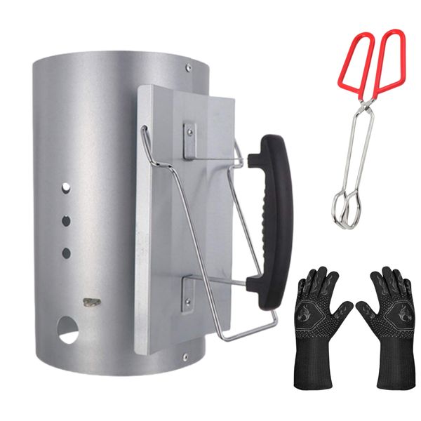 Portable Stainless Steel Charcoal Chimney Starter for Charcoal Grill