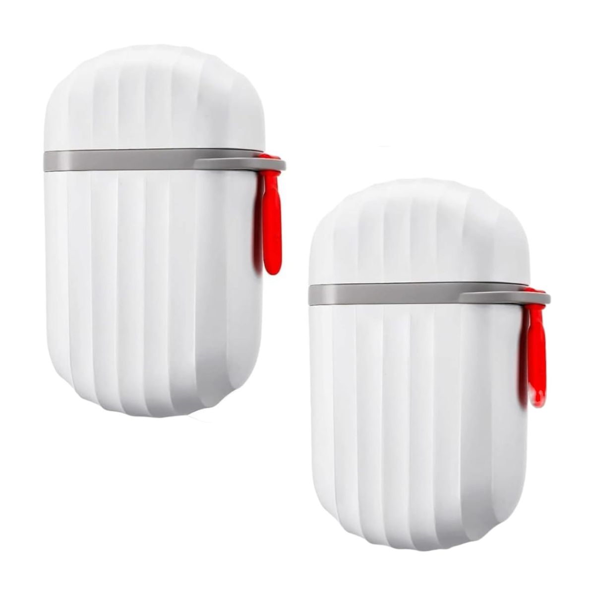 Set of 2 - Portable Travel Soap Holder with Drainage Tray - Clear Grey