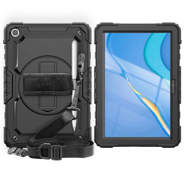 TUFF-LUV Armour Jack Case (Rugged)&amp; Stand &amp; Strap for Huawei Matepad T10S - Black